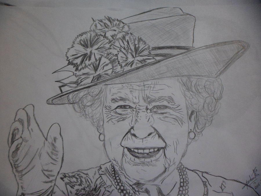 900x675 queen elizabeth drawing - Queen Elizabeth Drawing