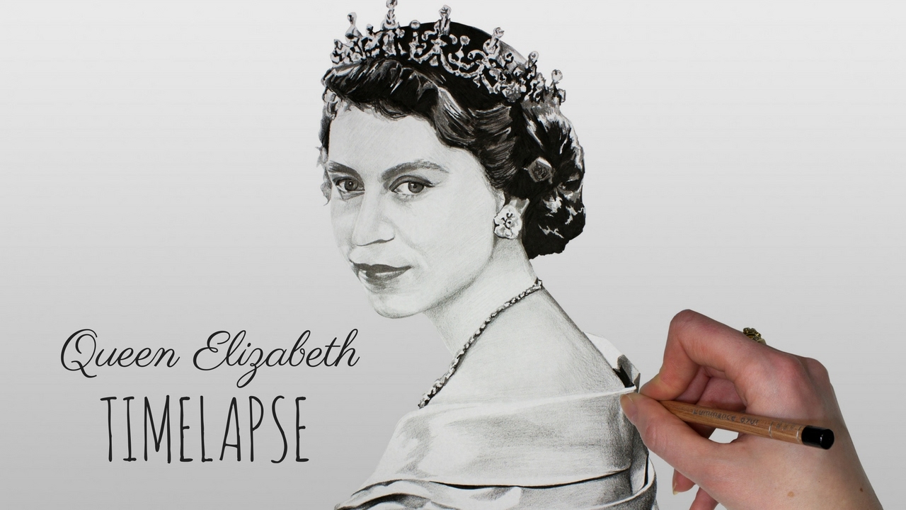 1280x720 speed drawing queen elizabeth ii - Queen Elizabeth Drawing