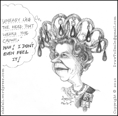 400x392 how to draw the caricature of queen elizabeth shafali - Queen Elizabeth Drawing