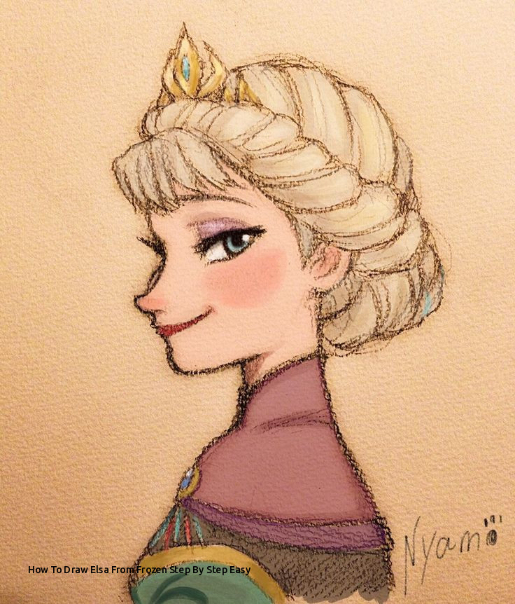736x862 How To Draw Elsa From Frozen Step - Queen Elsa Drawing