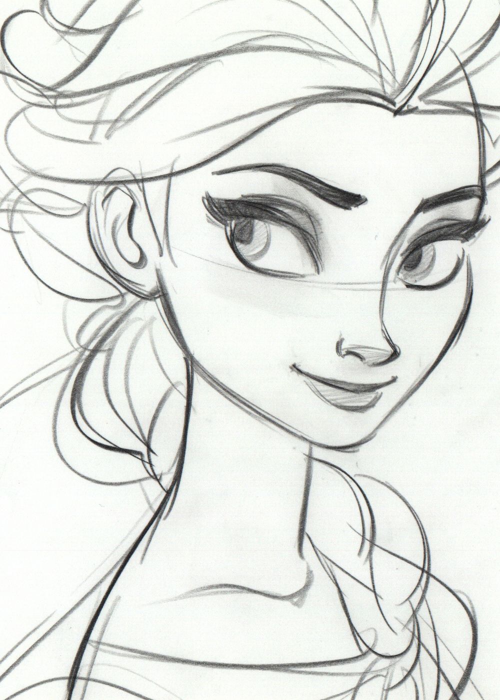 1000x1400 Drawings Of Disney Characters Frozen - Queen Elsa Drawing