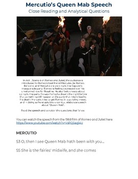 270x350 romeo and juliet close readinganalysis of mercutio's queen mab - Queen Mab Drawing Assignment