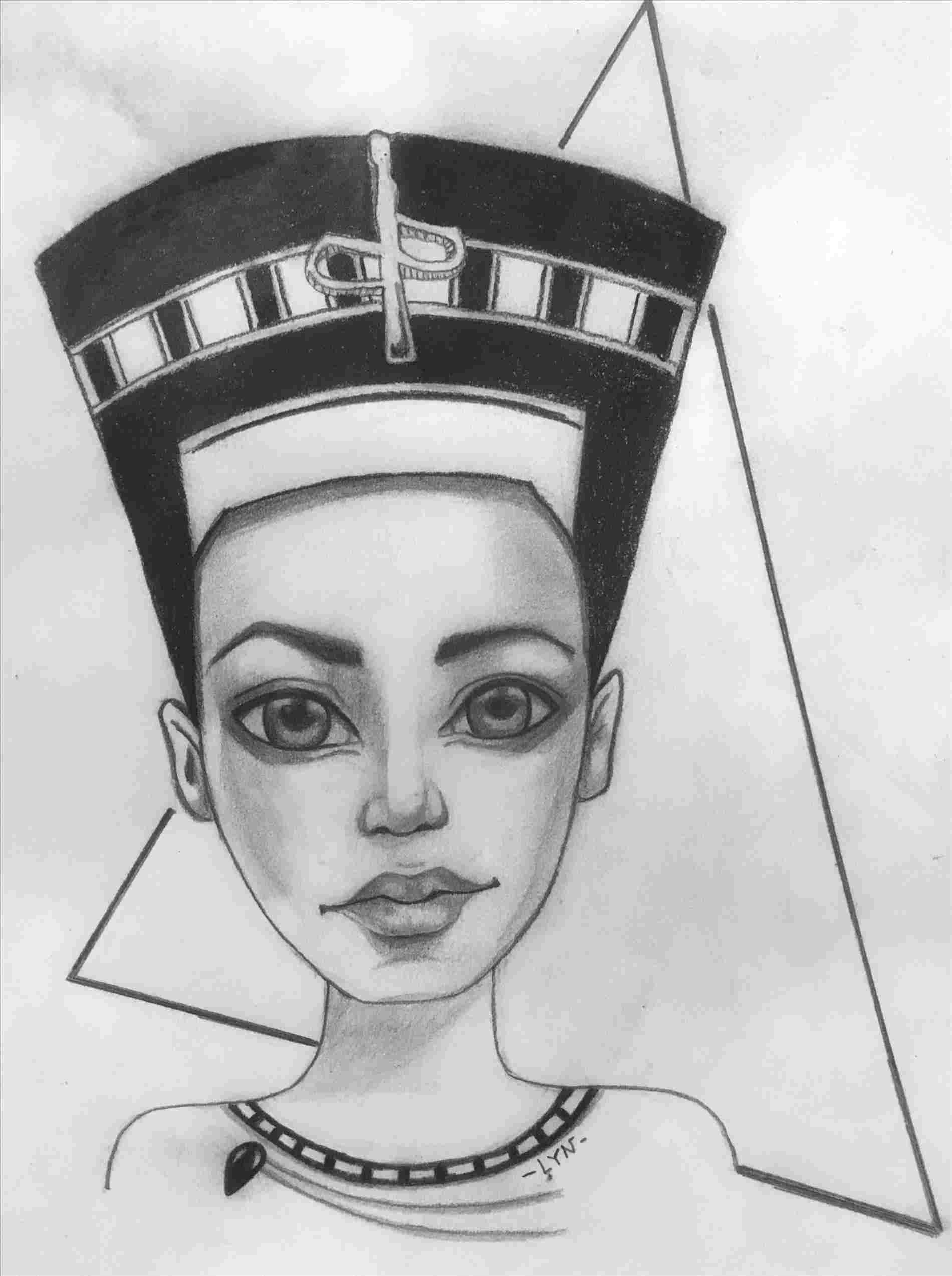 1900x2545 full body colored pencil egyptian art etsyrhetsycom carrie - Queen Nefertiti Drawing