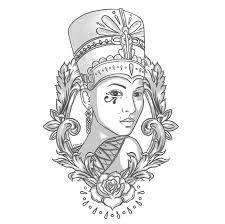 225x224 queen nefertiti tattoo drawing - Queen Nefertiti Drawing
