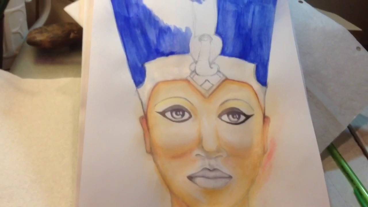 1280x720 drawing nefertiti the egyptian queen - Queen Nefertiti Drawing