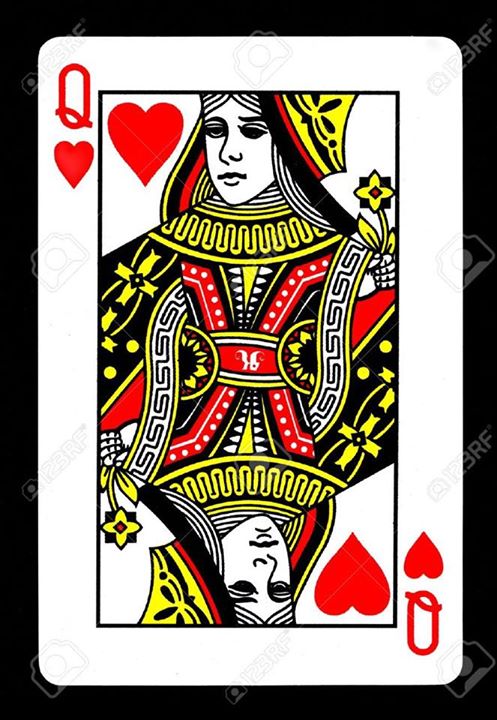 Queen Of Hearts Card Drawing at PaintingValley.com | Explore collection ...