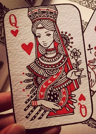 Queen Of Hearts Card Drawing At Paintingvalley Com Explore Collection Of Queen Of Hearts Card Drawing