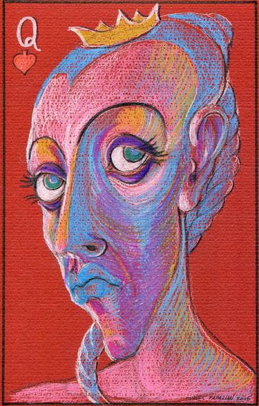 375x589 The Queen Of Hearts Drawing - Queen Of Hearts Drawing