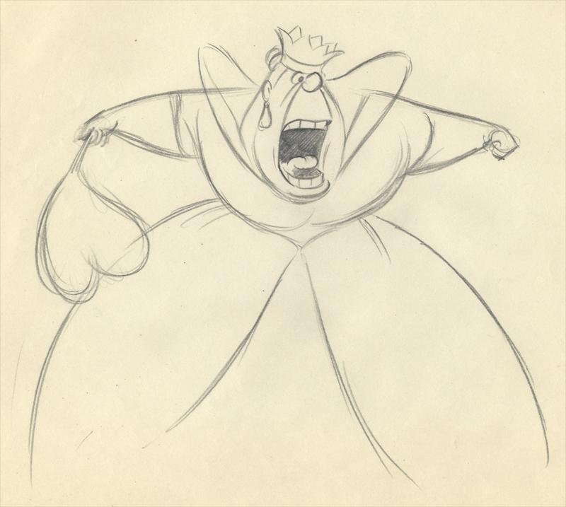 800x717 Disney Alice In Wonderland Eric Larson - Queen Of Hearts Drawing