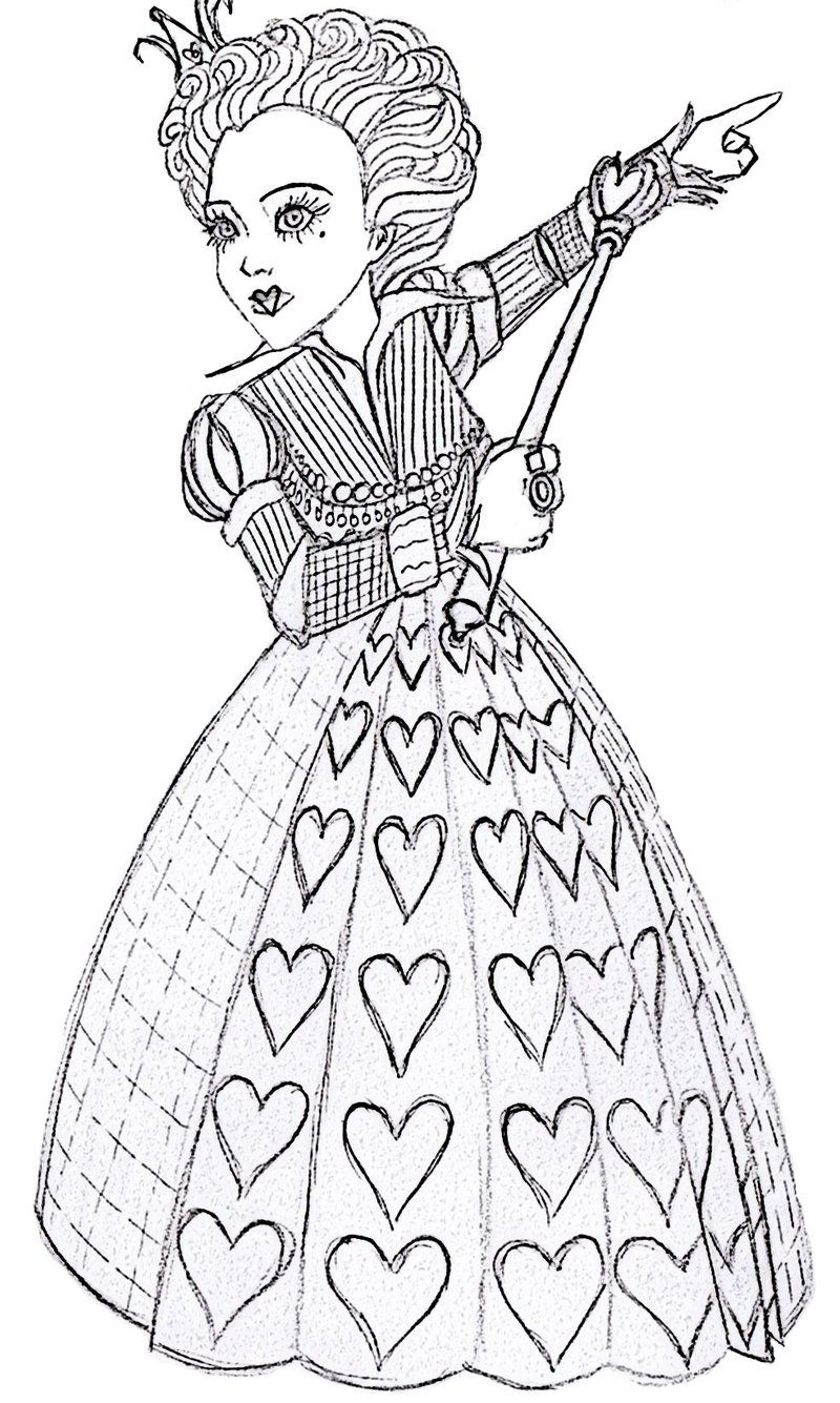 800x1335 Queen Of Hearts Drawing - Queen Of Hearts Drawing