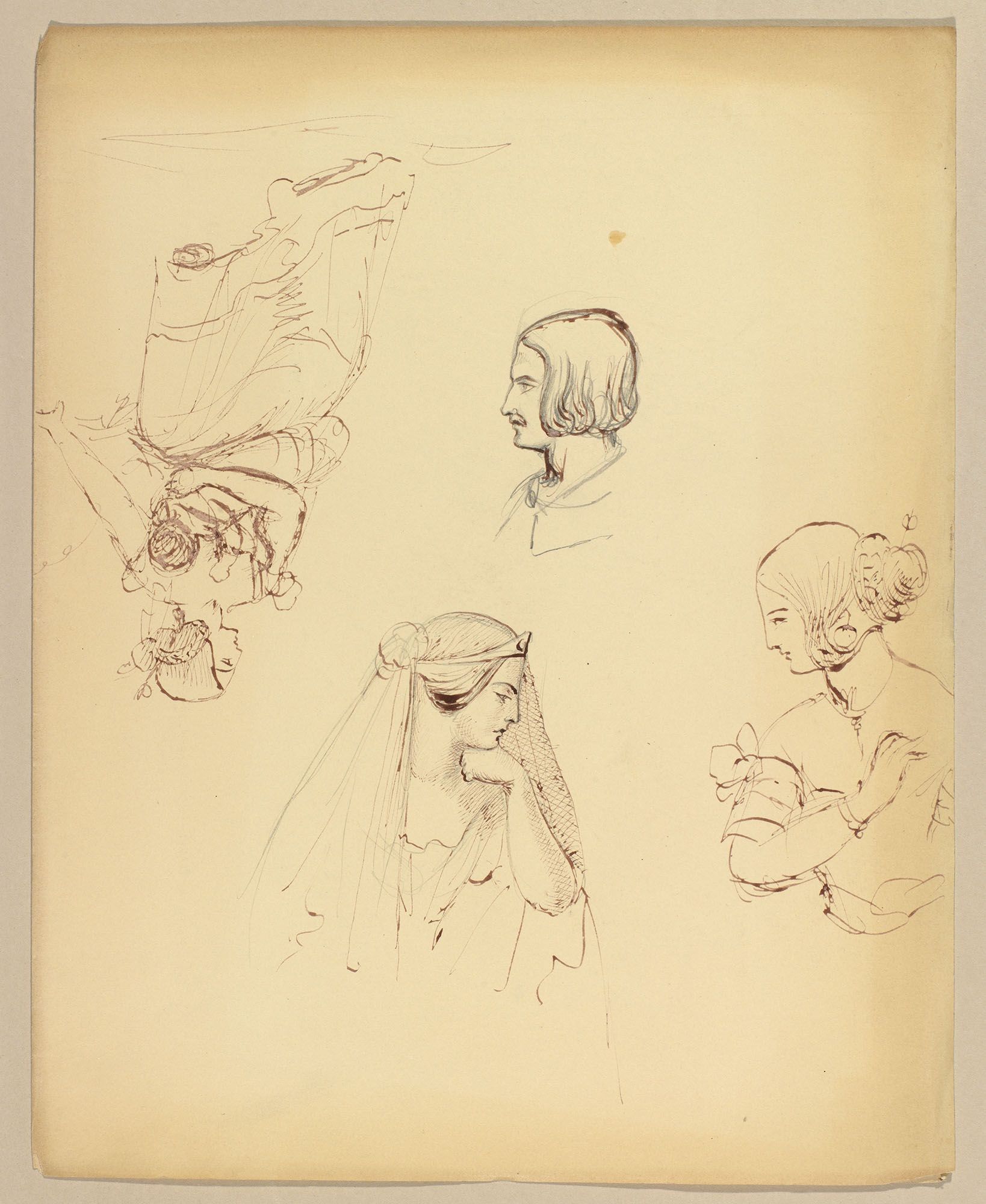 1638x2000 a maroon leather folder containing drawings - Queen Victoria Drawings