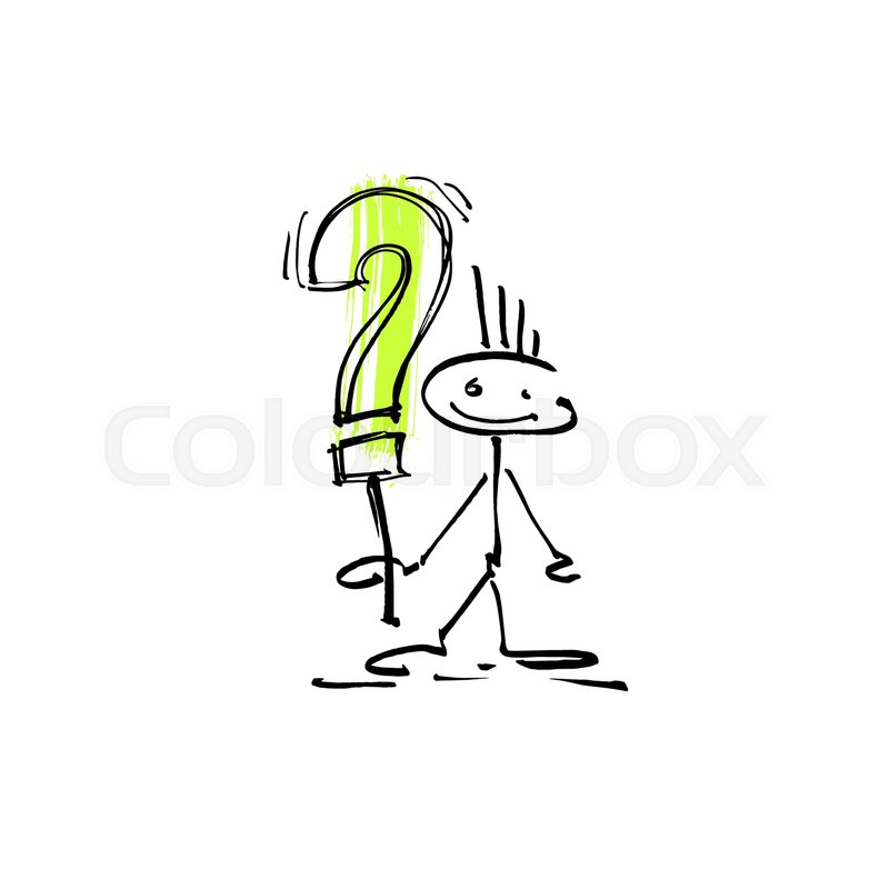 800x800 Hand Drawing Sketch Human Smile Stick Stock Vector Colourbox - Question Drawing