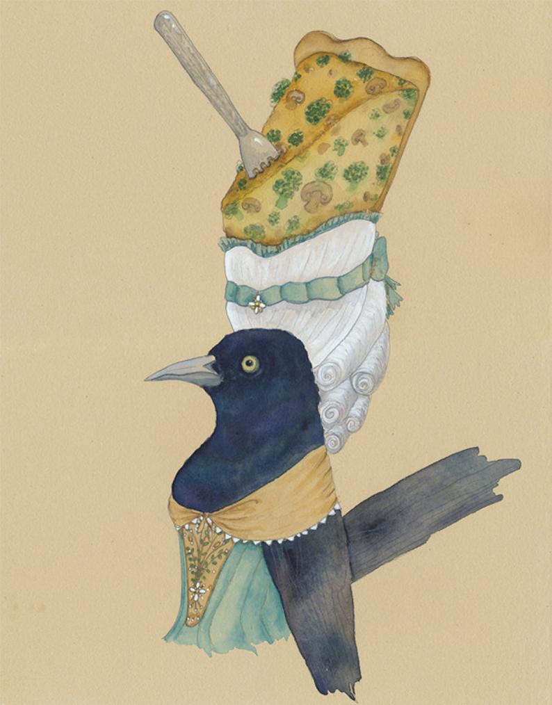 794x1014 French Animal Alphabet Letter Q Quiscale Et La Quiche Etsy - Quiche Drawing