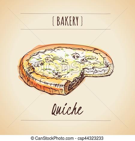 450x470 vector sketch bakery vector vintage watercolor sketch quiche - Quiche Drawing