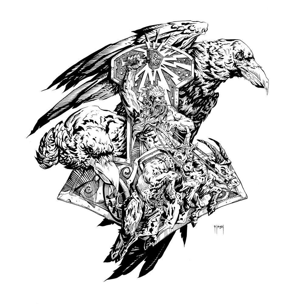 1000x1000 Fateful Signs - Quill And Ink Drawing