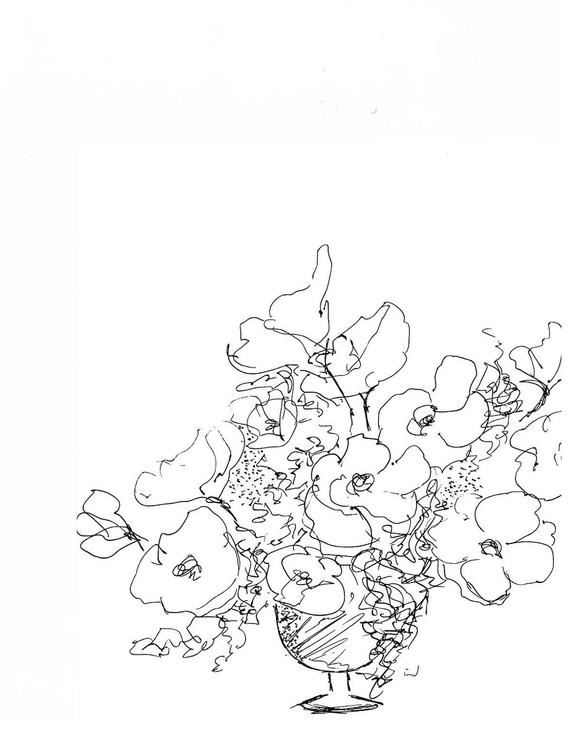 570x729 inked arrangement ink sketch ink drawing pen and ink etsy - Quill And Ink Drawing