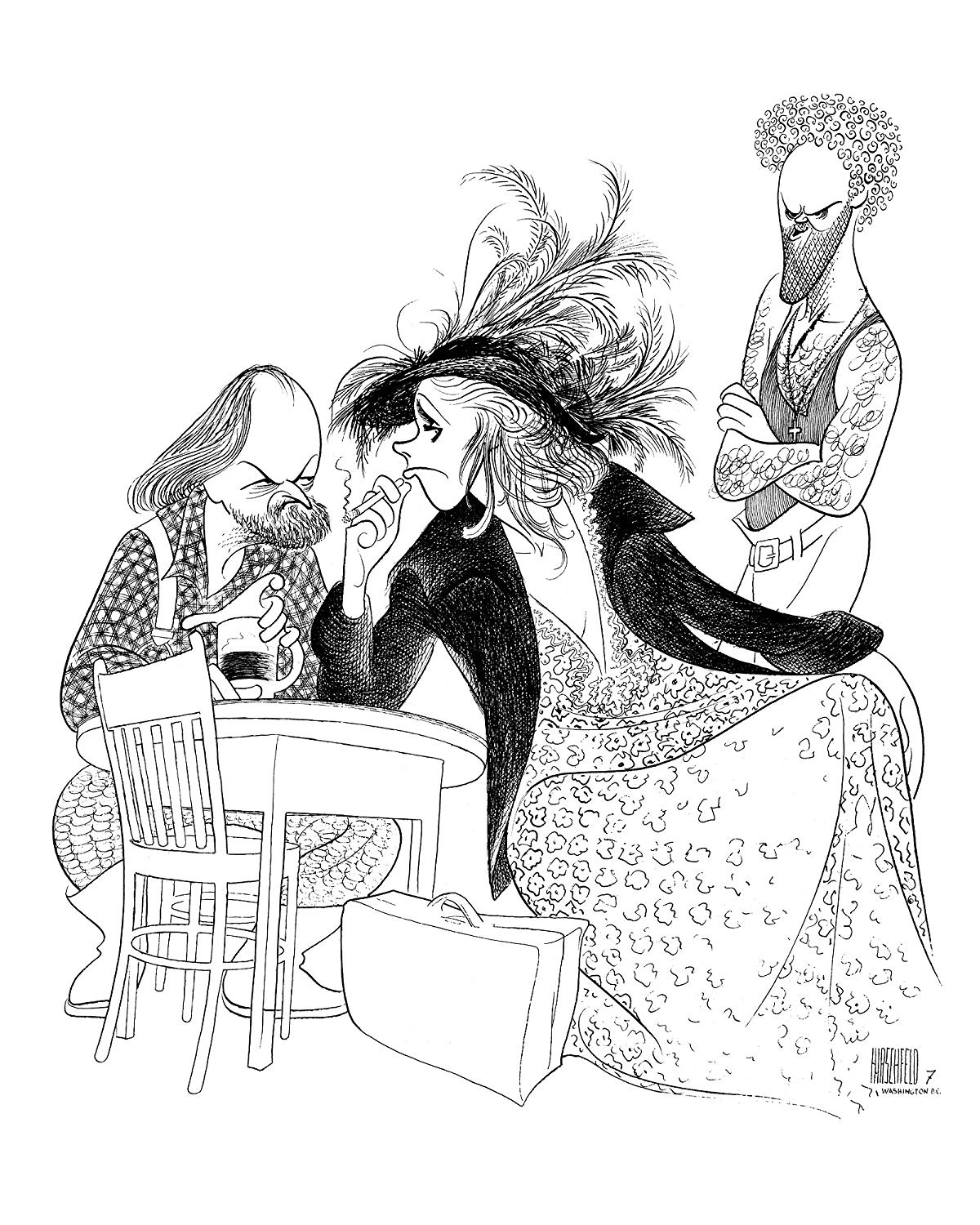 1200x1500 al hirschfeld's anna christie hand signed original crow quill pen - Quill Pen Drawing