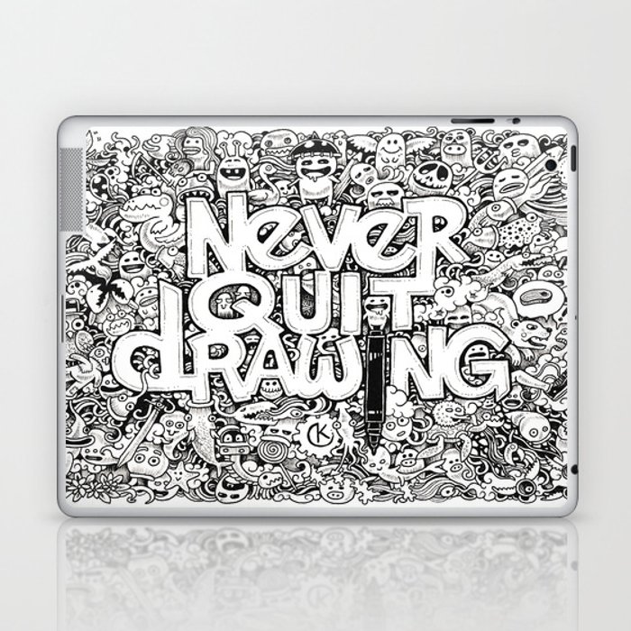 700x700 never quit drawing laptop ipad skin - Quit Drawing