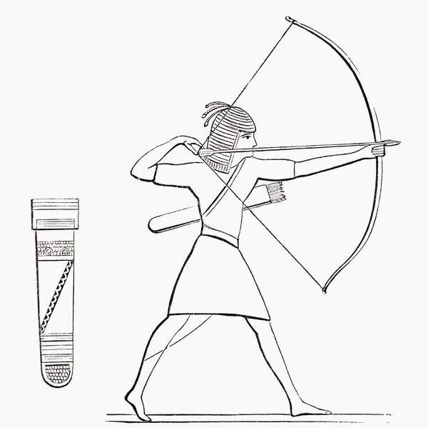 600x599 egyptian archer and quiver from the art print - Quiver Drawing