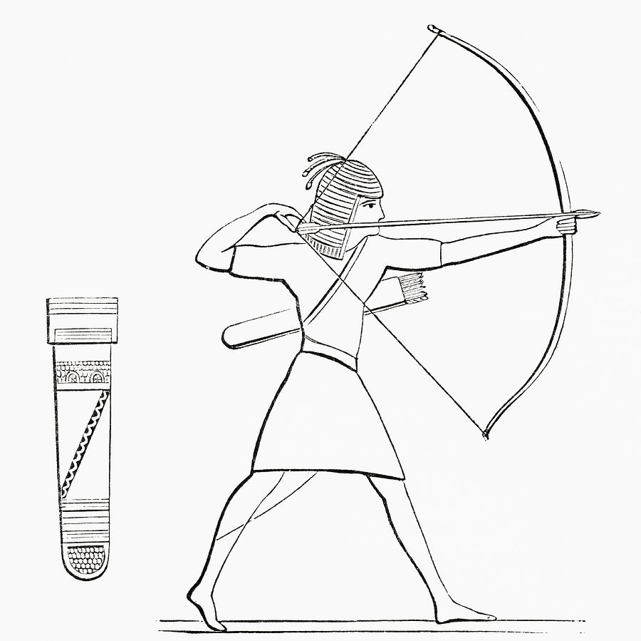 900x899 egyptian archer and quiver from the drawing - Quiver Drawing