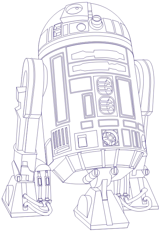 517x747 How To Draw From Star Wars Step - R2d2 Drawing