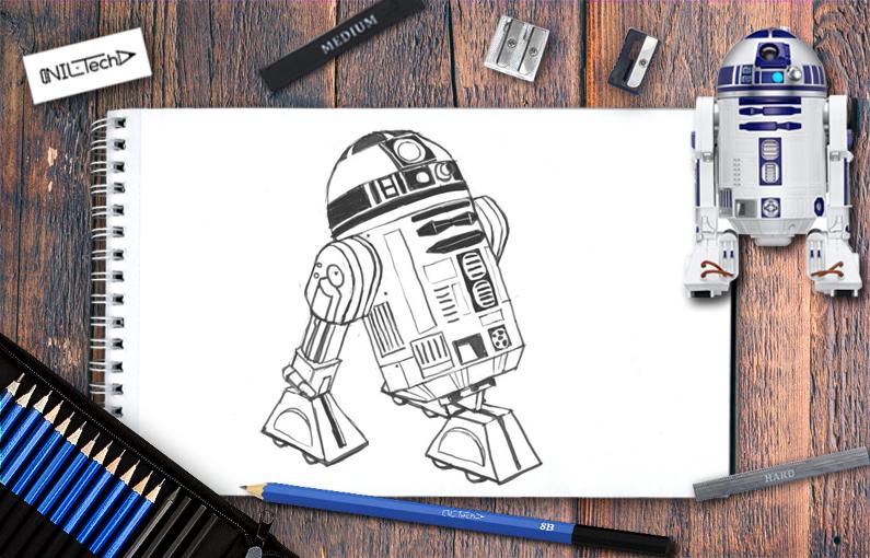 795x510 How To Draw From Star Wars Step - R2d2 Drawing