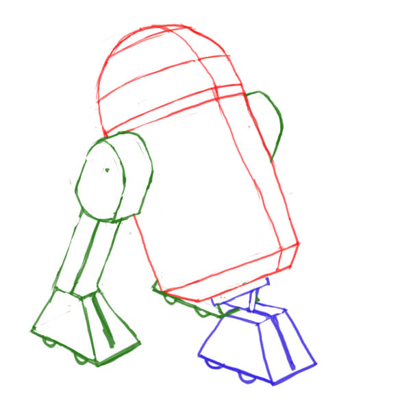 600x600 How To Draw Star Wars Characters - R2d2 Line Drawing