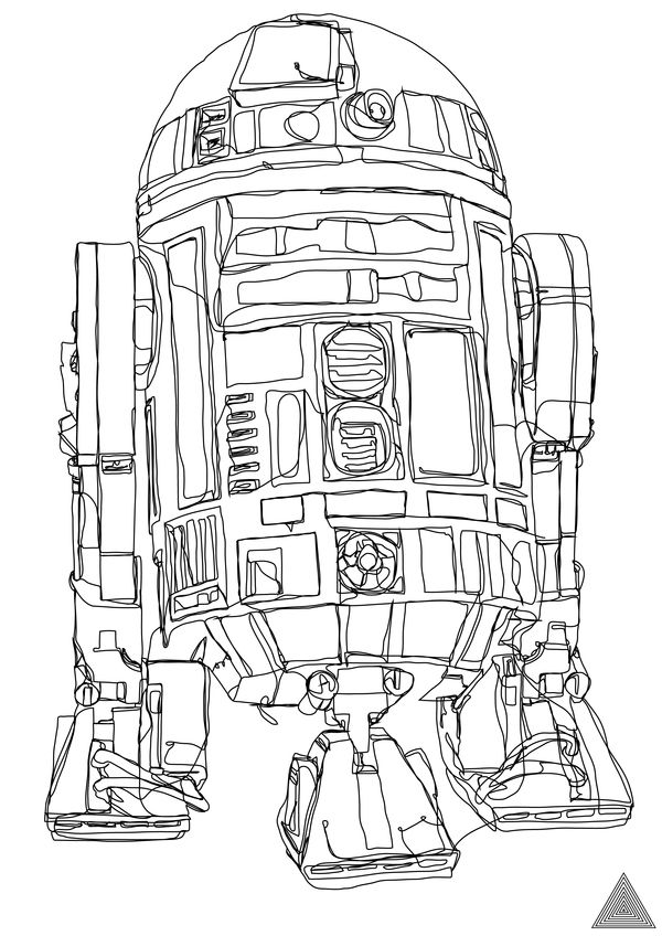 600x848 star wars continuous line drawings star wars swag star wars - R2d2 Line Drawing