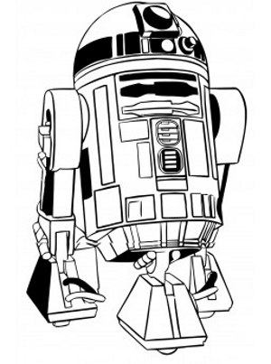 300x403 Star Wars Sticker - R2d2 Line Drawing