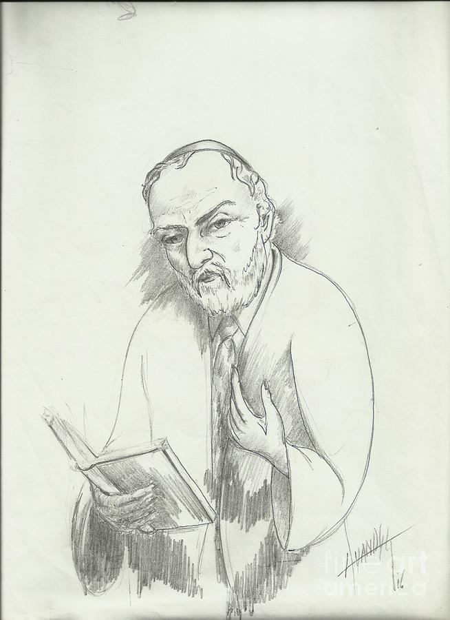 654x900 Rabbi Drawing - Rabbi Drawing