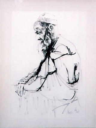 320x427 Rabbi Original Art - Rabbi Drawing