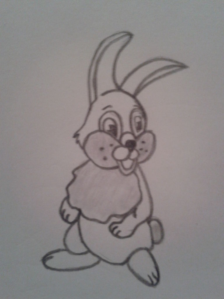 768x1024 How To Draw A Cartoon Bunny Steps - Rabbit Cartoon Drawing