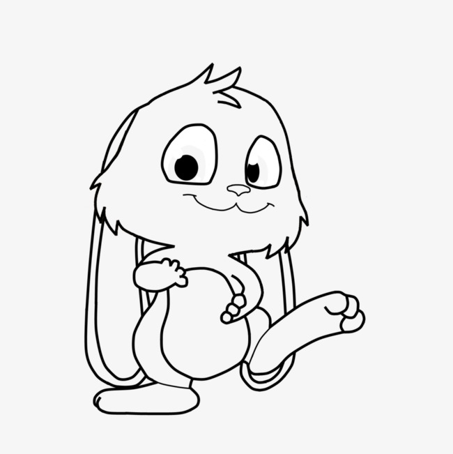 650x651 Cartoon Bunny Hand Painted Rabbit Drawing Lines, Bunny Clipart - Rabbit Cartoon Drawing