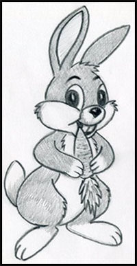 200x387 How To Draw Bunny Rabbits Drawing Tutorials Drawing How - Rabbit Cartoon Drawing