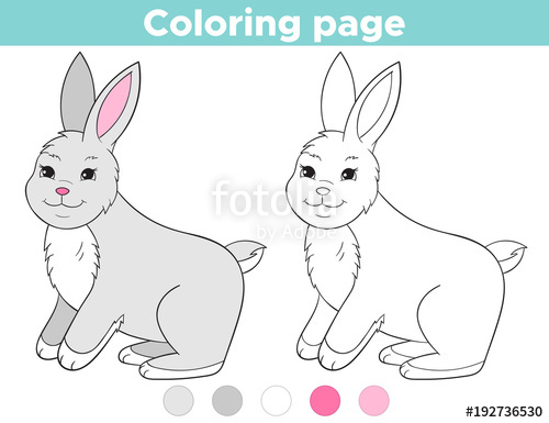500x385 Coloring - Rabbit Drawing For Kids