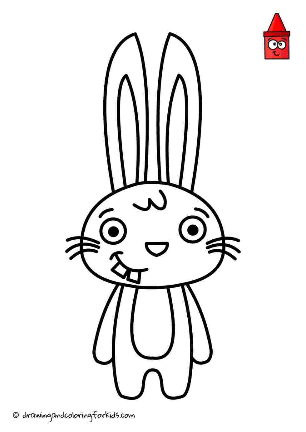 980x1386 Bunny From Shape Easy How Rabbit Drawing For Kids - Rabbit Drawing For Kids