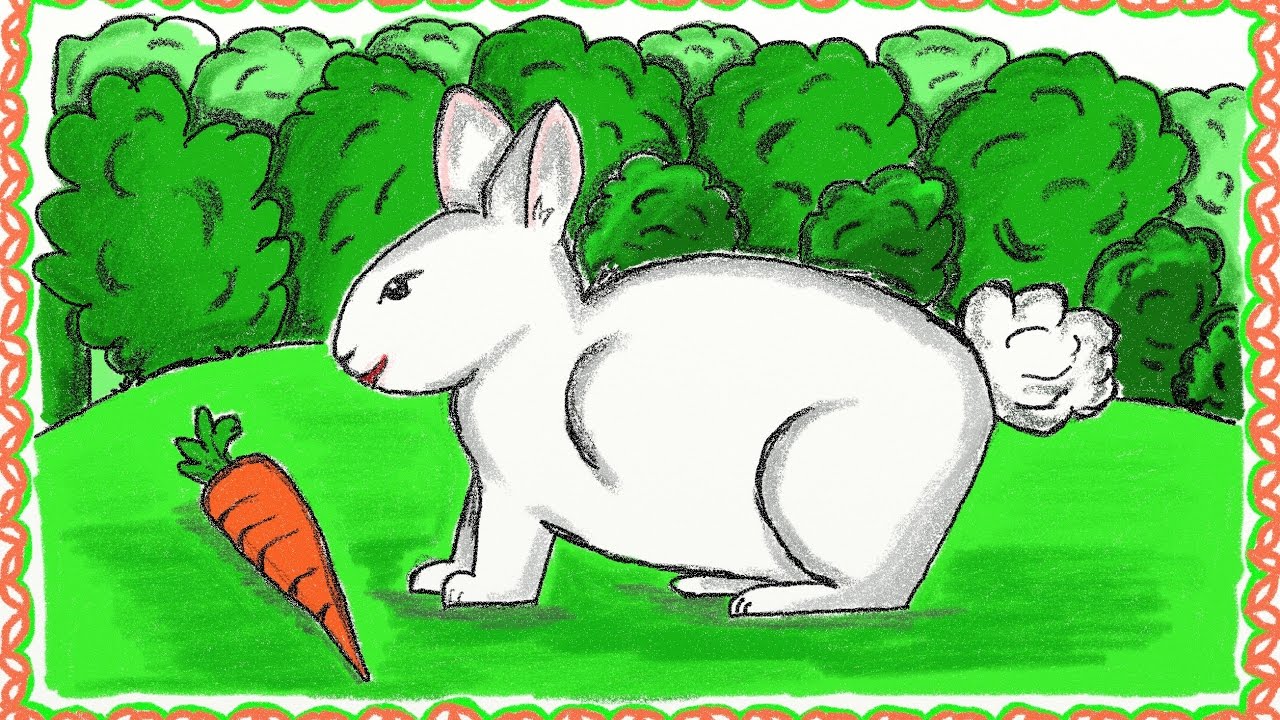 1280x720 Drawing A Simple Rabbit How To Draw A Rabbit Drawing For Kids - Rabbit Drawing For Kids