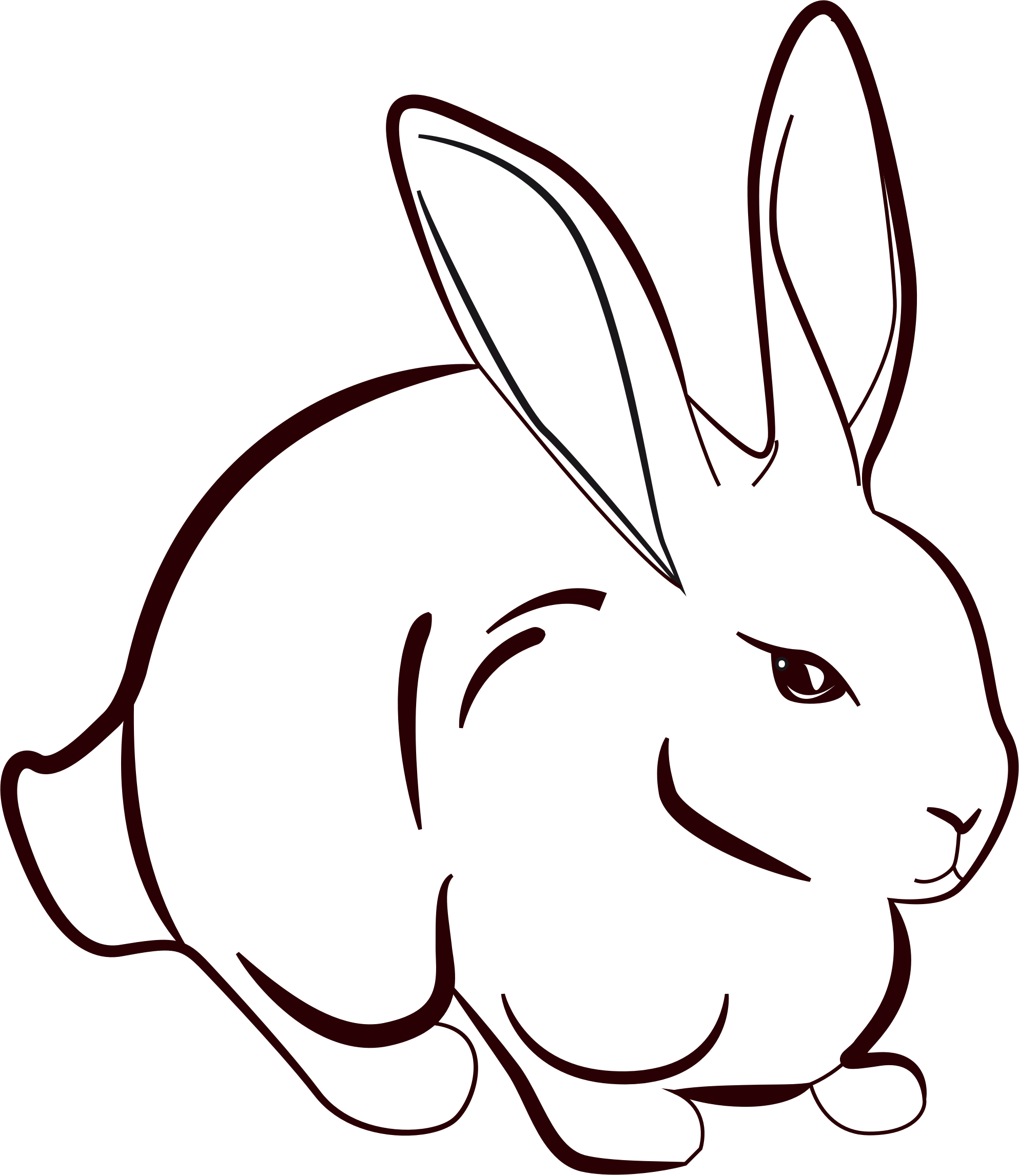 Rabbit Drawing Outline at PaintingValley com Explore collection of