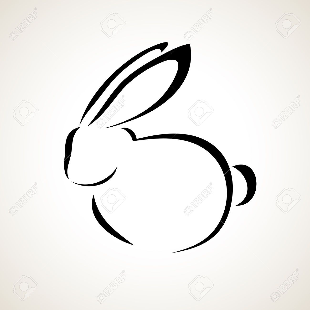 1300x1300 Rabbit Drawing Abstract And Rabbit Outline Drawing - Rabbit Drawing Outline
