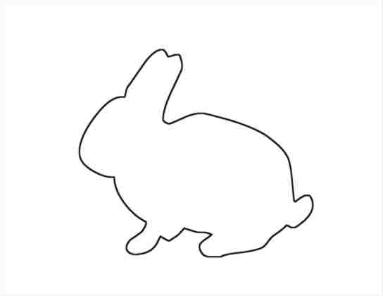 544x420 Cartoon Rabbit Outline - Rabbit Drawing Outline