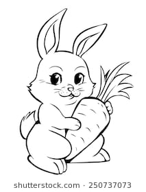 Rabbit Drawing Outline at PaintingValley.com | Explore collection of ...