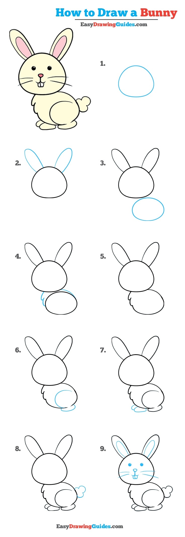 736x2130 How To Draw A Bunny Really Easy Drawing Tutorial Easy Drawing - Rabbit Easy Drawing