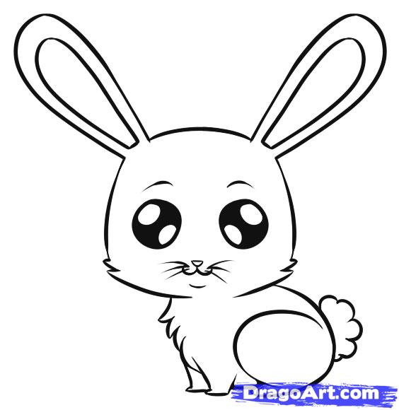 564x580 How To Draw An Easy Bunny, Step - Rabbit Easy Drawing