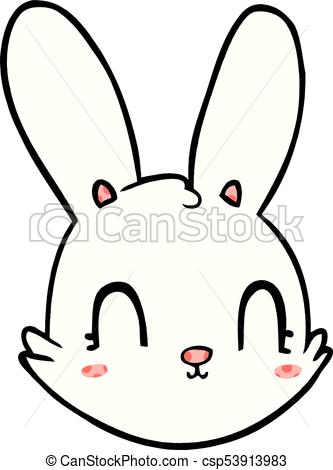 333x470 Cartoon Bunny Face - Rabbit Face Drawing