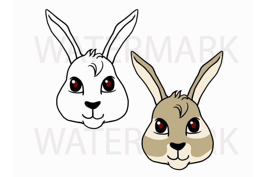 1106x737 Bunny Rabbit Head So Cute! - Rabbit Head Drawing