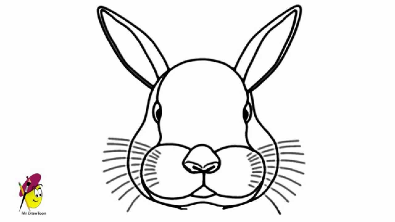 1280x720 Easy Rabbit Drawings Free Line Art Download Clip - Rabbit Line Drawing
