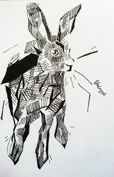 375x581 Rabbit Drawing - Rabbit Sketch Drawing