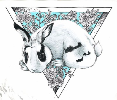 400x343 Rabbit Drawing Tumblr - Rabbit Sketch Drawing