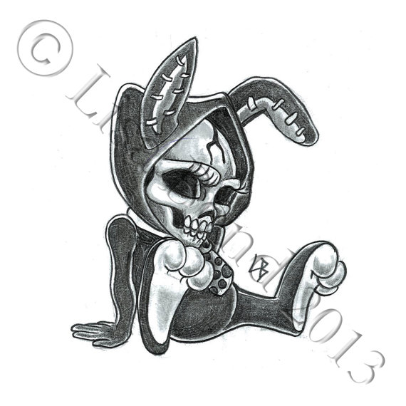 Rabbit Skull Drawing