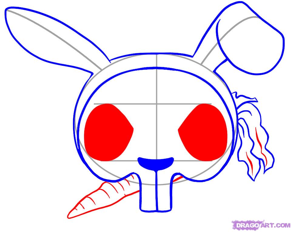 963x767 How To Draw A Rabbit Skull, Step - Rabbit Skull Drawing